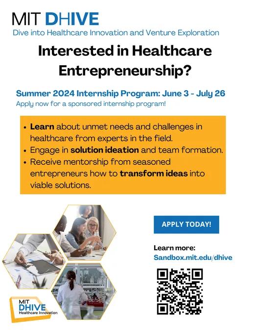 Summer Internship: MIT DHIVE Healthcare Innovation and Venture Exploration thumbnail