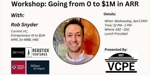 Workshop: Going from 0 to $1M in ARR with Rob Snyder, Entrepreneur and VC thumbnail